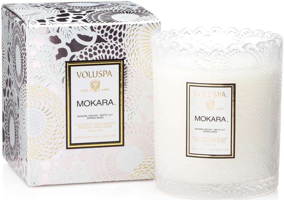 Voluspa Japonica Collection Scalloped Candle Mokara