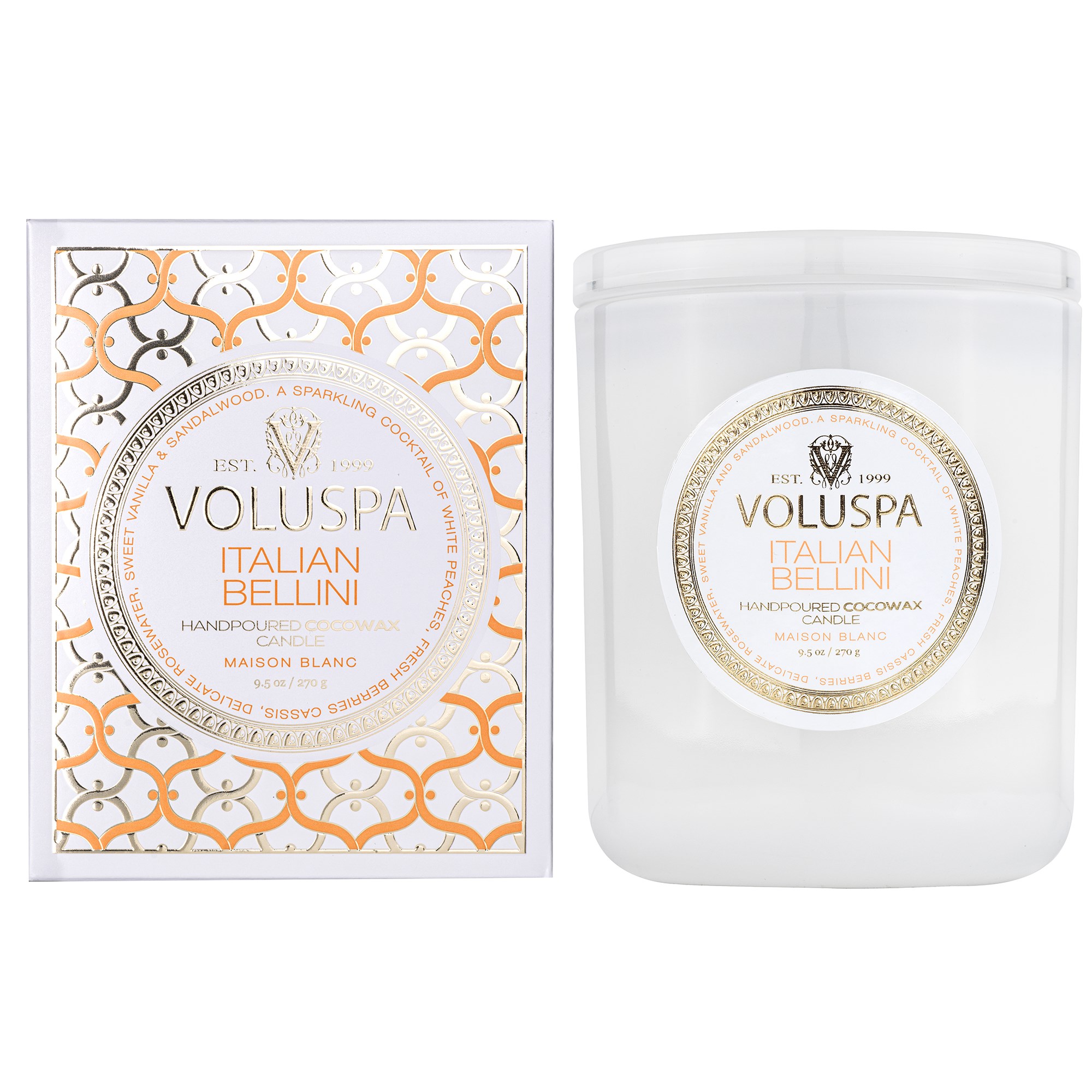 Bilde av Voluspa Italian Bellini Maison Blanc Boxed Candle 60h