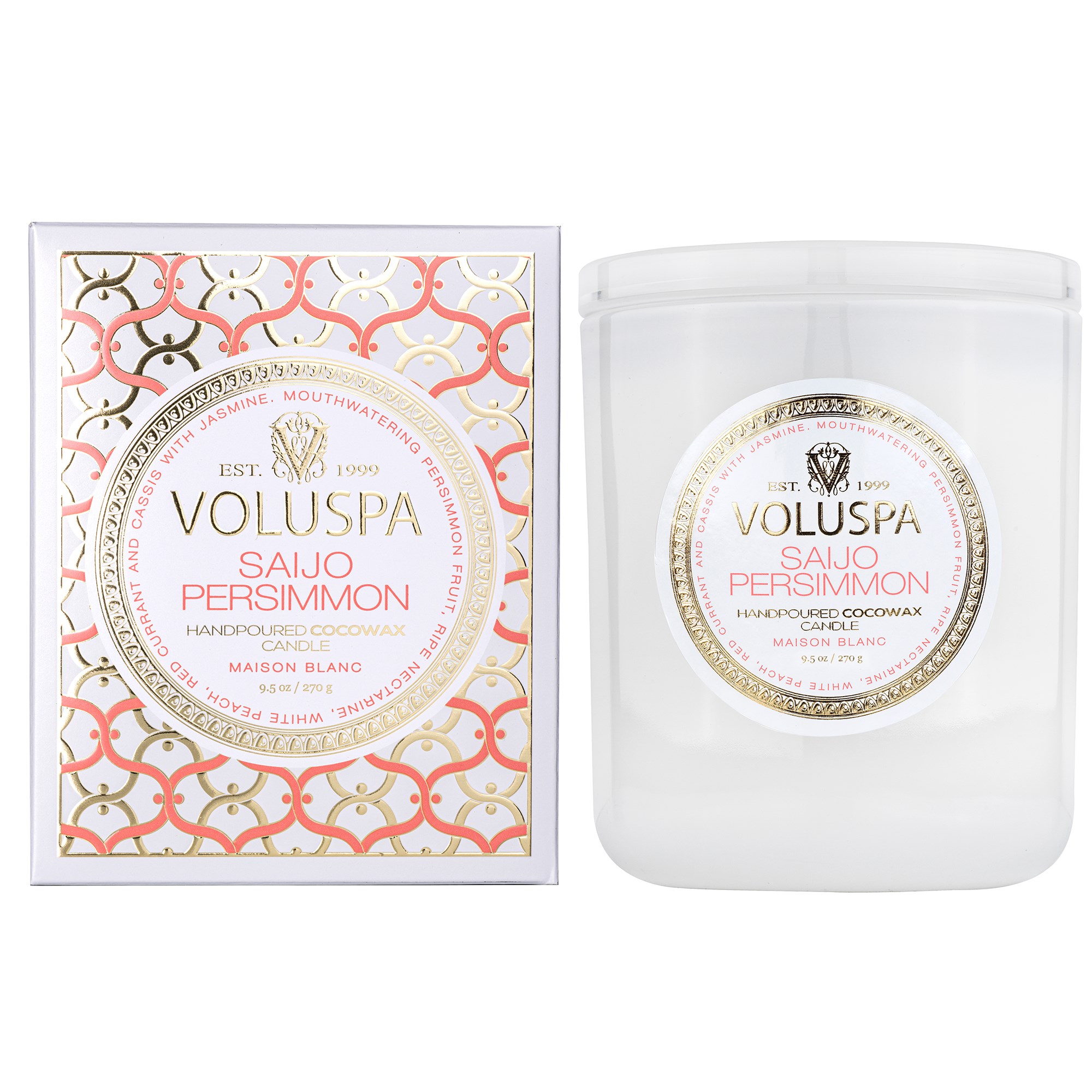 Voluspa Saijo Persimmon Maison Blanc Boxed Candle 60h billede