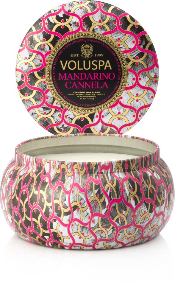 Voluspa Mandarino Cannela 2-wick Maison Metallo Candle 