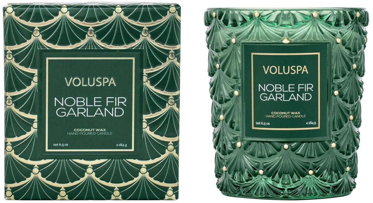 Voluspa Noble Fir Garland Holiday Collection Classic Boxed Candle 184 g ...