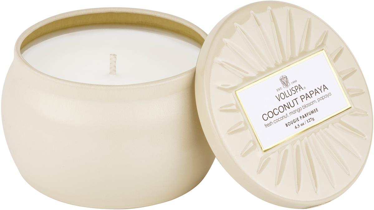 Voluspa Coconut Papaya Vermeil Petite Tin