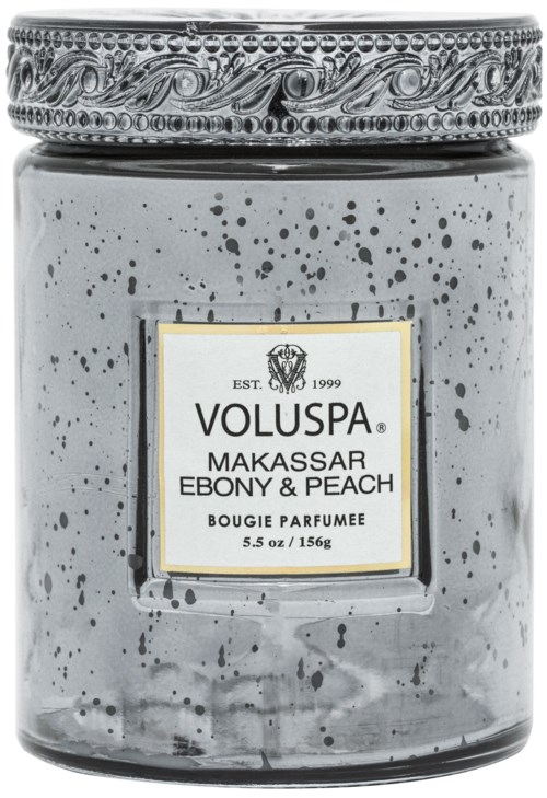 Voluspa Makassar Ebony & Peach Vermeil Mini Glass Jar