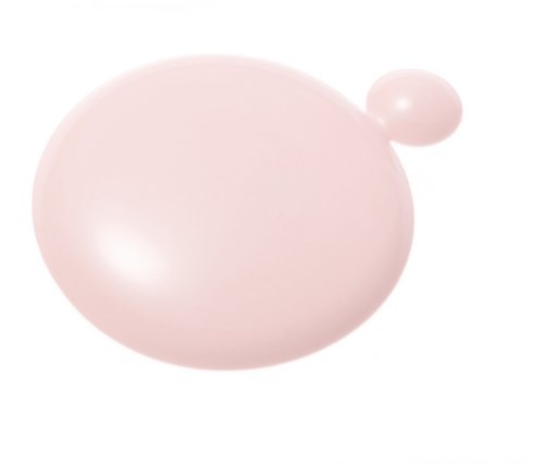 En stor rosa oval med en mindre rosa kule festet på toppen. Formene ligner en enkel ballong eller boble.