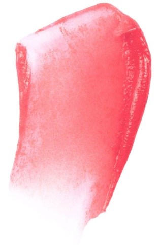 A red and white abstract brushstroke with soft edges and gradient colors.