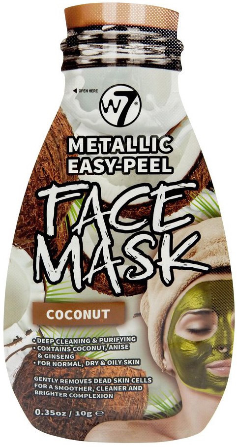 En kokos ansiktsmaske med kokos og ginseng, renser og gir glød, egnet for tørr hud.