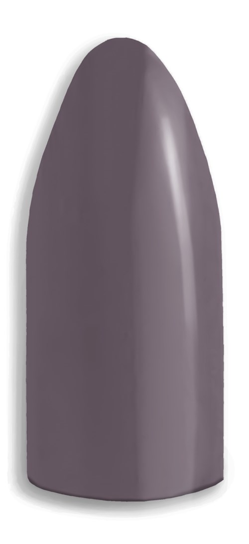 A gray, smooth, rounded object with a pointed top, resembling a nail or bullet.