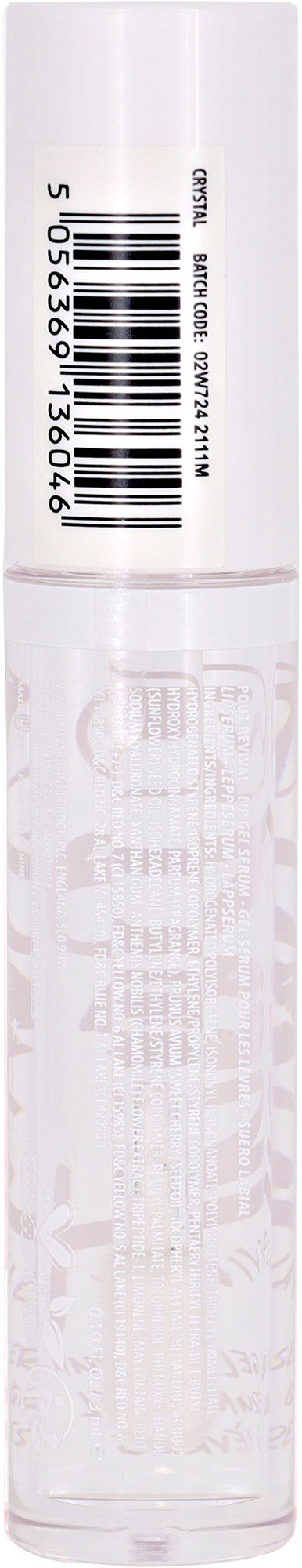 Transparent plastic spray bottle with a white cap and bar code.