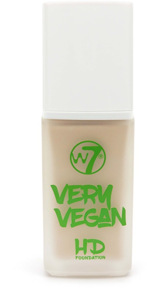 This is a foundation bottle with a white cap and green text saying "Very Vegan HD Foundation."
