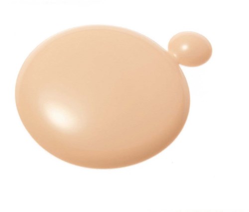 Two beige, oval shapes, one large and one small, connected, look like an abstract design or a sculpture.