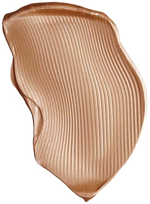 A swatch of liquid foundation with a smooth, ridged surface, in a light beige color.