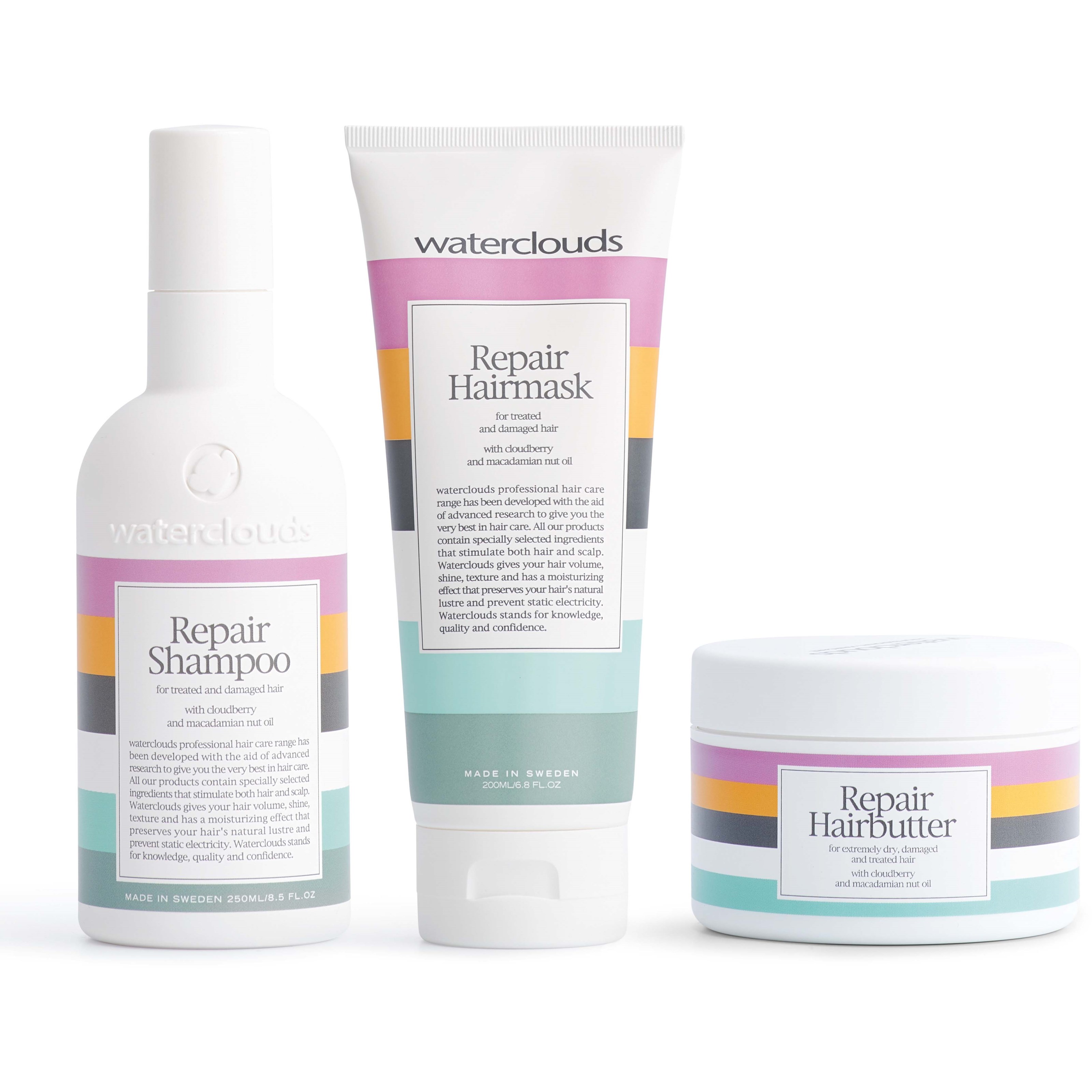 Waterclouds Repair Shampoo 250 ml & Hairmask 200 ml & Hairbutter