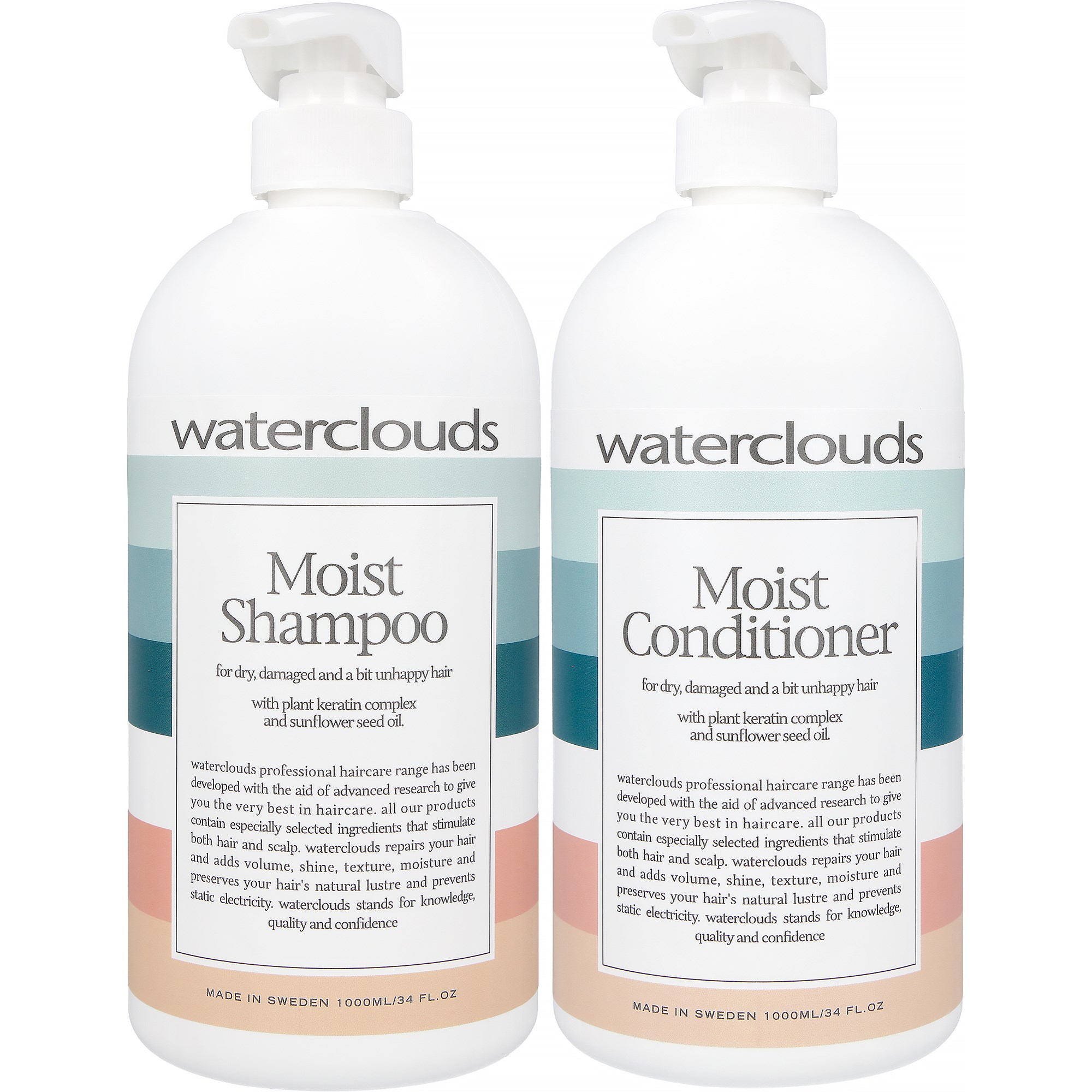 Waterclouds Moist Shampoo 1000 ml & Conditioner 1000 ml