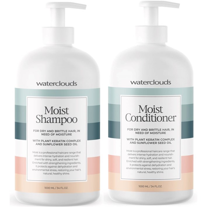 Waterclouds Moist Shampoo 1000 ml & Conditioner 1000 ml
