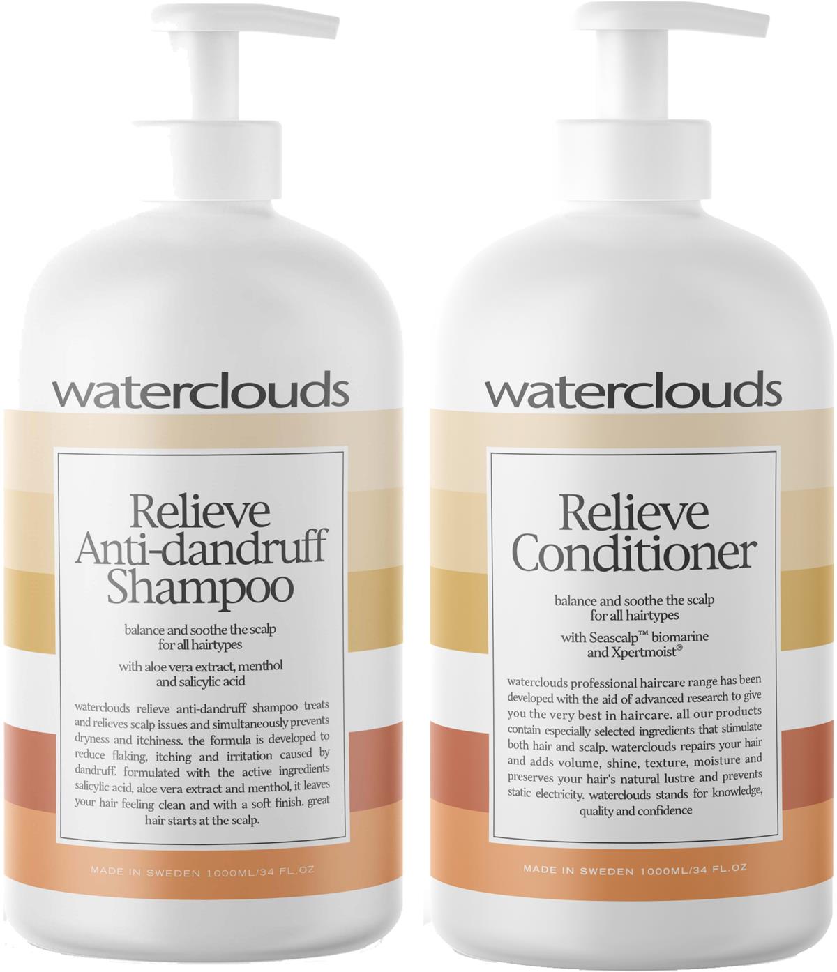Waterclouds Relieve Anti-dandruff Shampoo 1000 ml & Conditioner 1000 ml