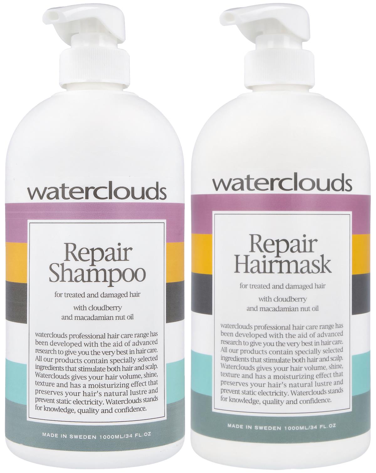 Waterclouds Repair Shampoo 1000 ml & Hairmask 1000 ml