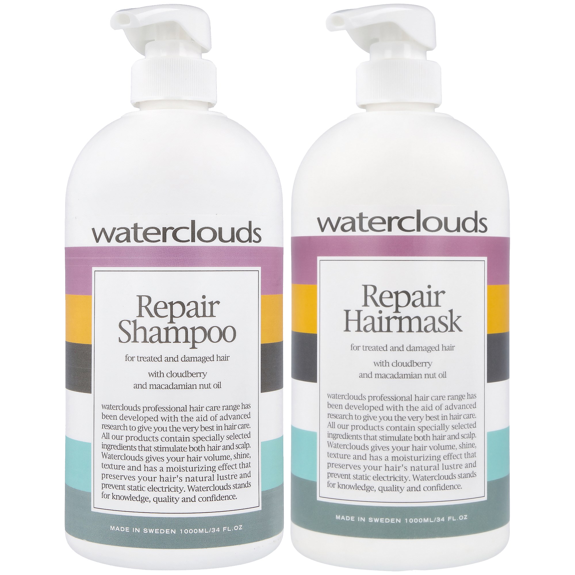 Waterclouds Repair Shampoo 1000 ml & Hairmask 1000 ml