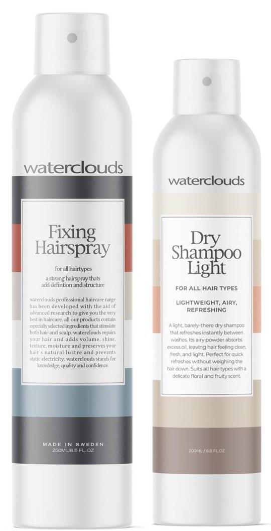 Waterclouds Fixing Hairspray 250 ml & Dry Shampoo Light 200 ml