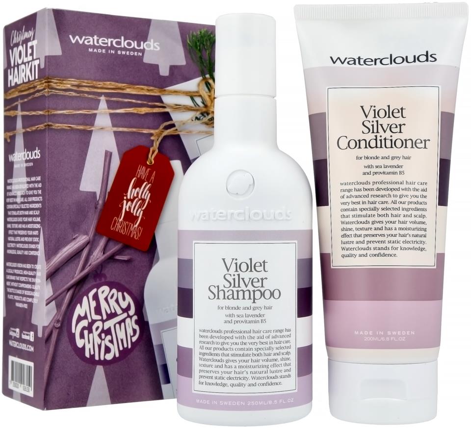 Waterclouds Violet Silver Christmas Box