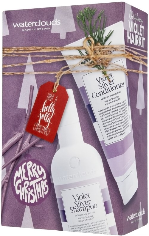 Waterclouds Violet Silver Christmas Box