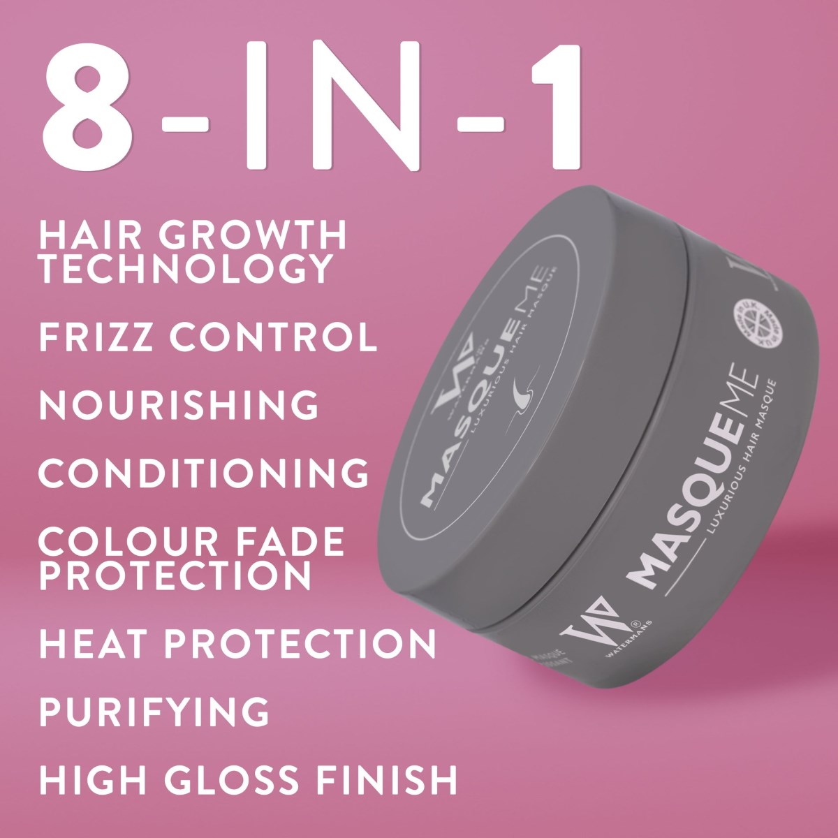 Watermans Masque Me Luxurious Hair Mask 8 in 1 Treatment 200 ml (obrázok 4)