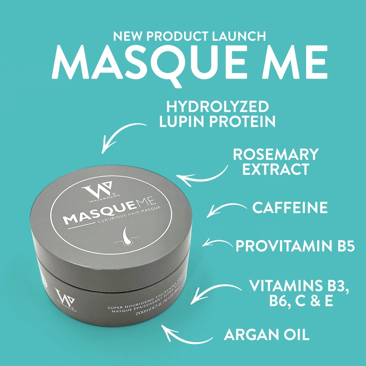 Watermans Masque Me Luxurious Hair Mask 8 in 1 Treatment 200 ml (obrázok 5)