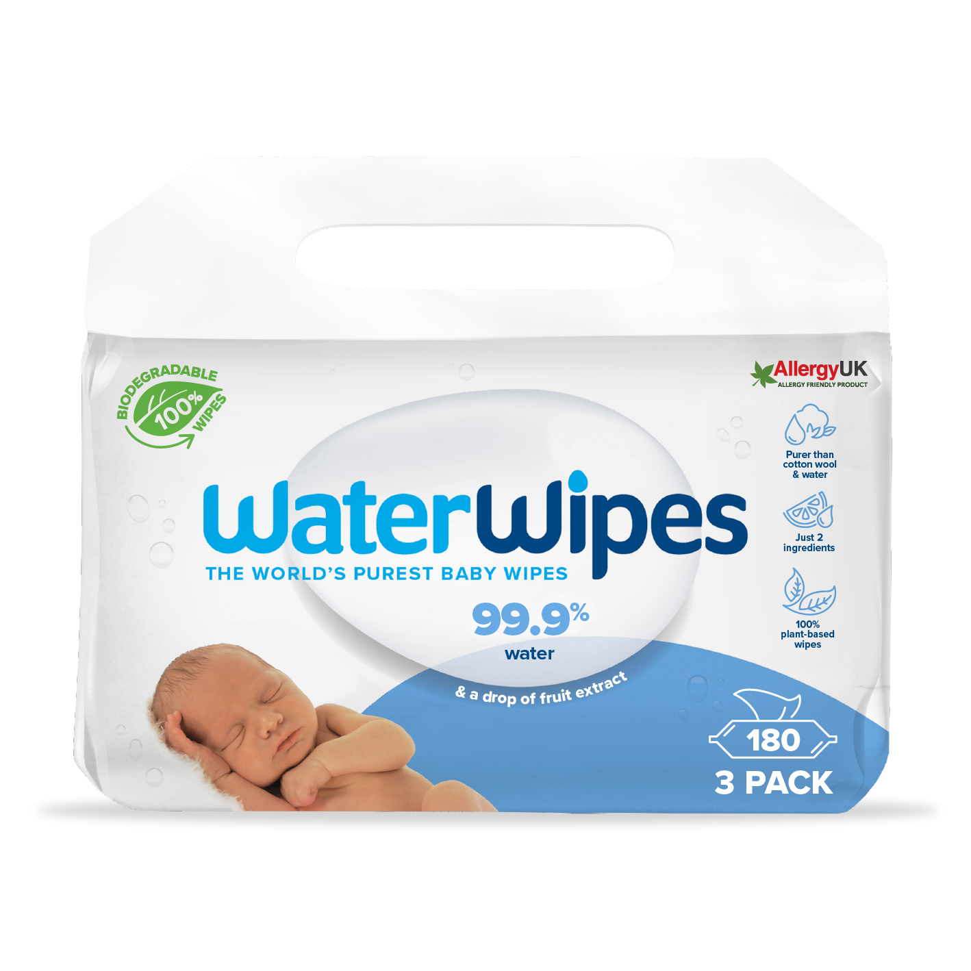 Läs mer om Water Wipes Biodegradable BabyWipes 180 st