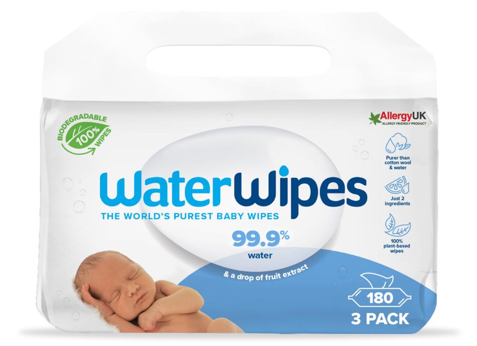 WaterWipes Biodegradable BabyWipes Singelpack x3