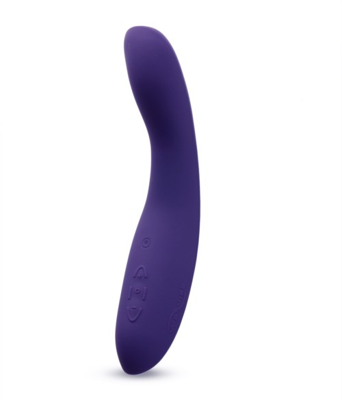 A purple curved object with buttons, looks smooth and made of soft material.