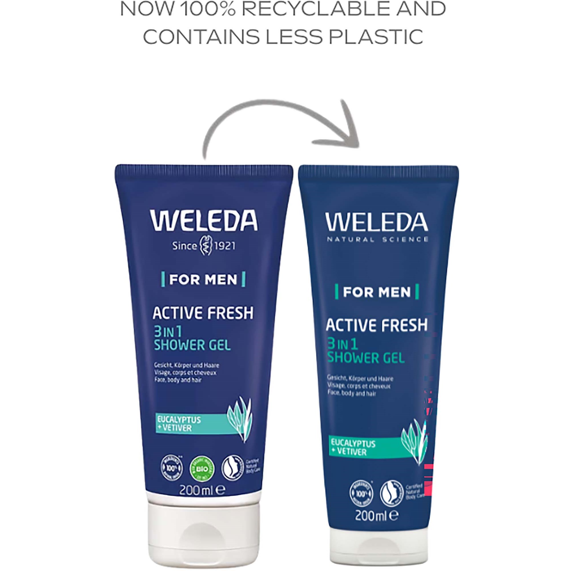 Weleda For Men Active Fresh 3in1 Shower Gel 200 ml (obrázok 3)
