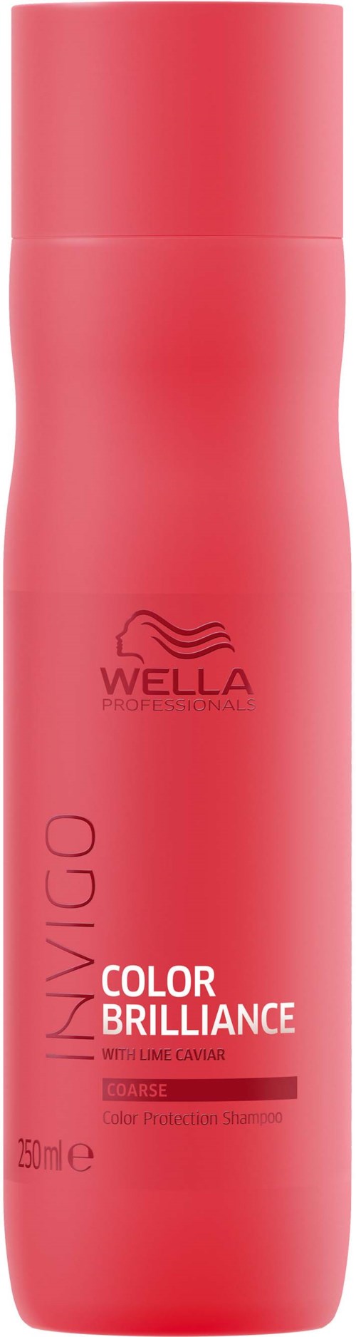 En rosa flaske med Wella fargesjampo kalt INYVIGO COLOR BRILLIANCE med 250 ml volum.