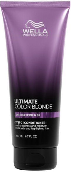 Lila tub med Wella Professionals Ultimate Color Blonde balsam för blont och ljusat hår.