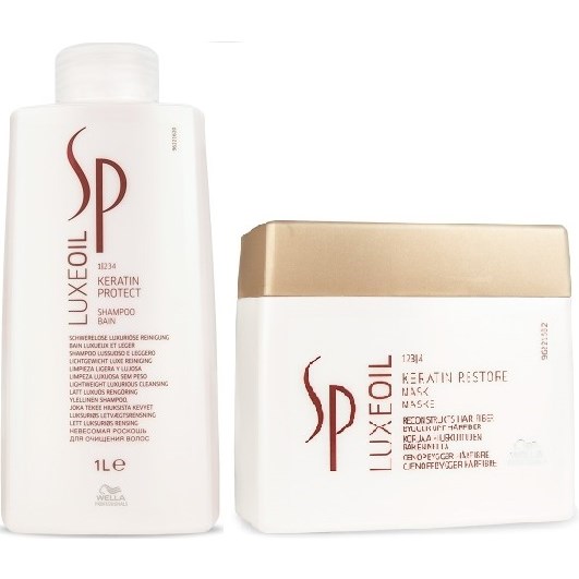 Wella Professionals SP Wella Luxeoil Keratin Protect Shampoo 1L + Mask