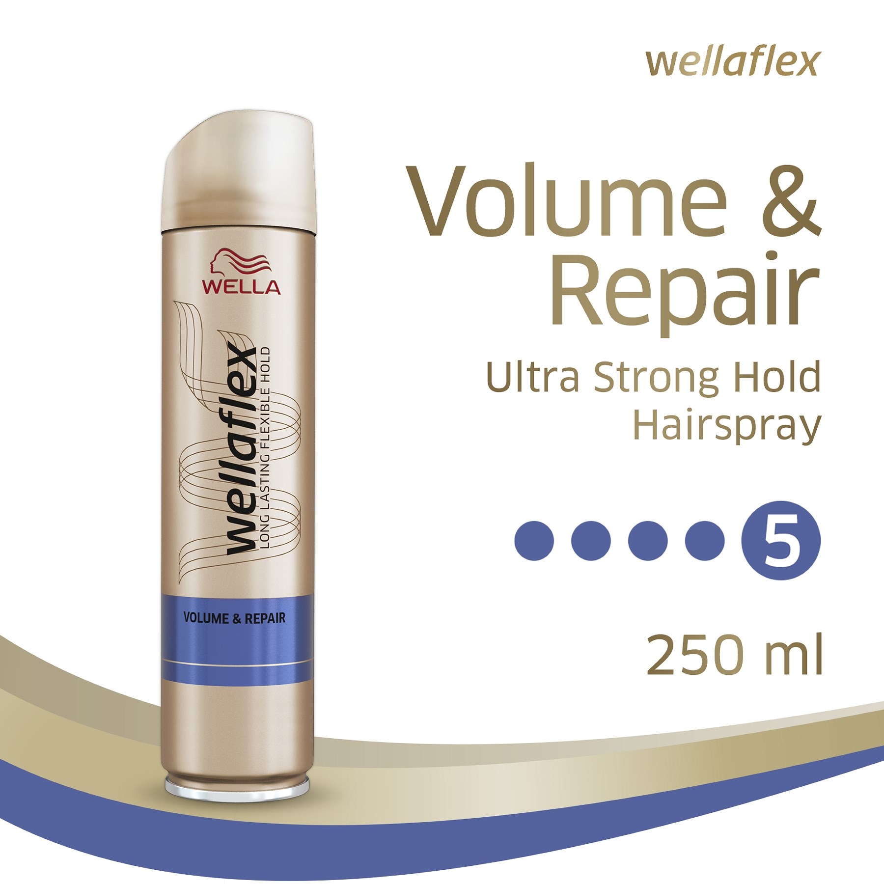 Alternativ bild 1 för Wella Wellaflex Volume & Repair Hairspray 250 ml