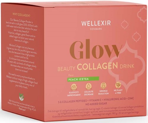 Wellexir Glow Beauty Collagen Drink Peach Ice Tea 30x6g