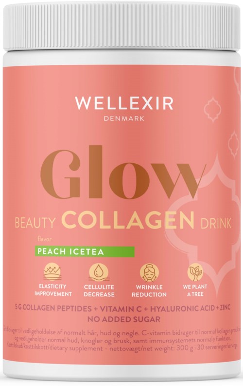 Wellexir Glow Beauty Collagen Drink Peach Ice Tea 360 g
