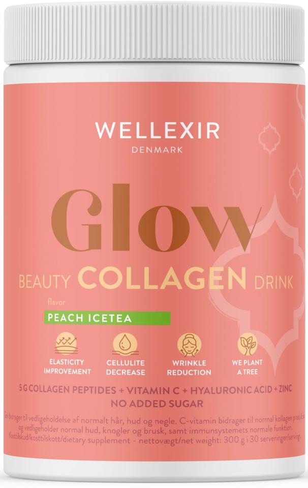 Wellness Elixir Wellexir Glow Beauty Collagen Drink Peach Ice Tea 360 g | lyko.com