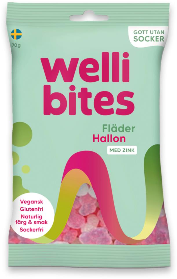 Wellibites Fläder&Hallon 70 g