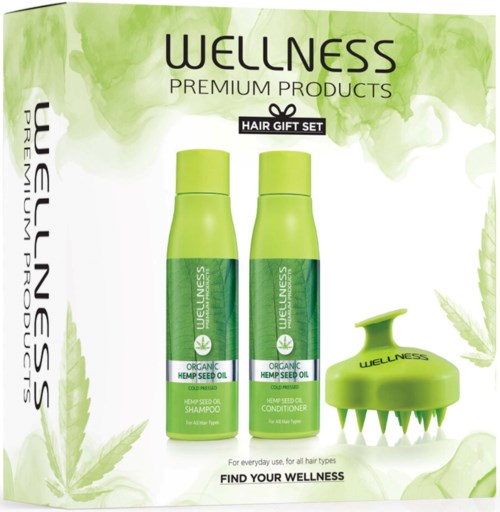 Wellness Premium Products Intensive Set (Shampoo 500 ml, Conditioner 500 ml, Hair Massager)