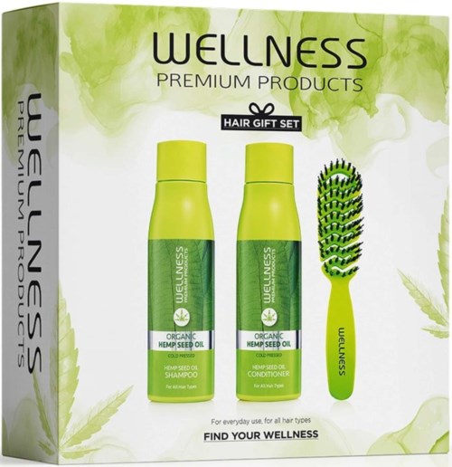 Wellness Premium Products Intensive Set (Shampoo 500 ml, Conditioner 500 ml, Vent Brush Small)