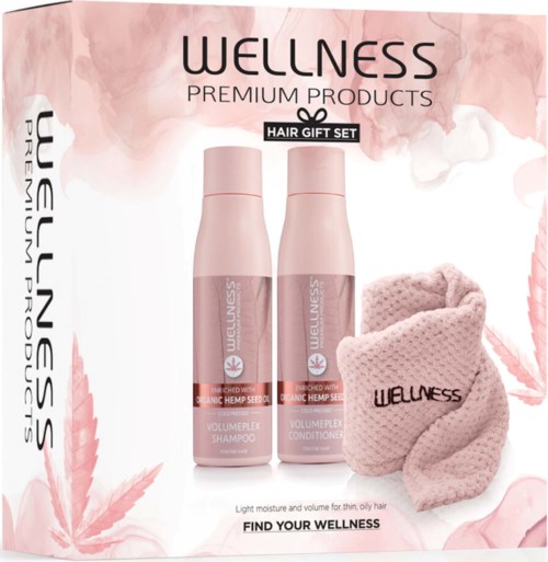 Wellness Premium Products VolumePLEX Set (Shampoo 500 ml, Conditioner 500 ml, Hair Towel)