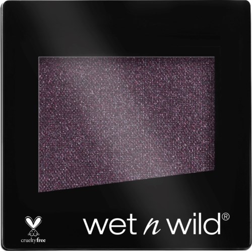 En sminkpalett med rosa- og lilla nyanser i en svart firkantet eske merket 'wet n wild'.