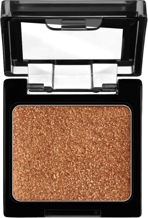 Ein Make-up-Komplett mit schimmerndem, bronzefarbenem Puder in einem schwarzen Gehäuse.