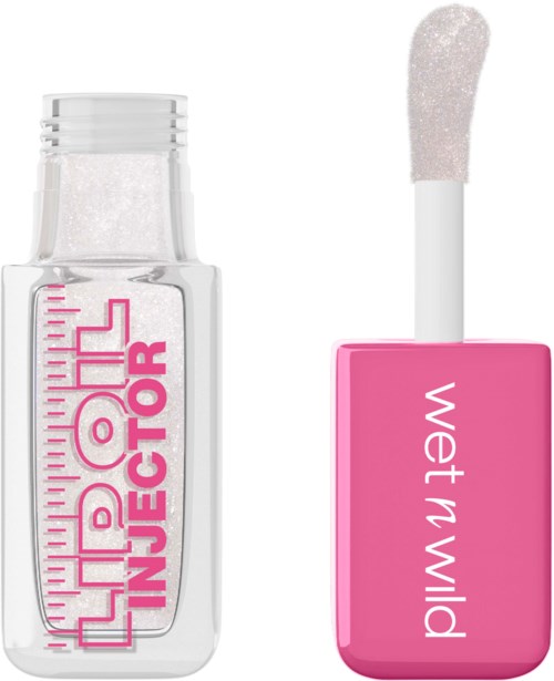 Læbgeleje beholder med pink låg og hvid applikator. Lip wild logo på låget.