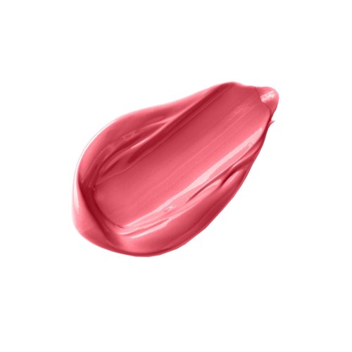Ein Klecks rosa, glänzender Lippenstift oder Lipgloss auf weißem Hintergrund.