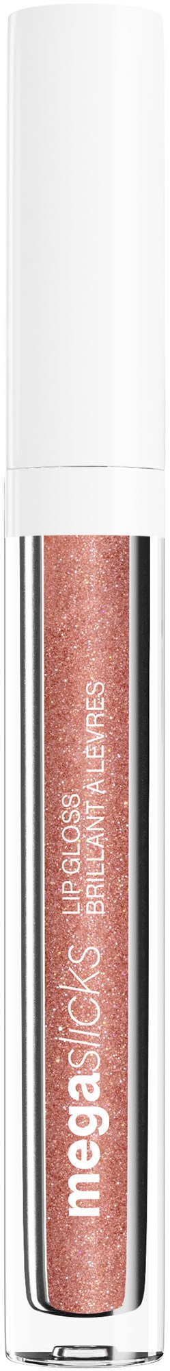 Eine Lipgloss-Hülse mit weißem Deckel und schimmerndem rosigem Glanz.
