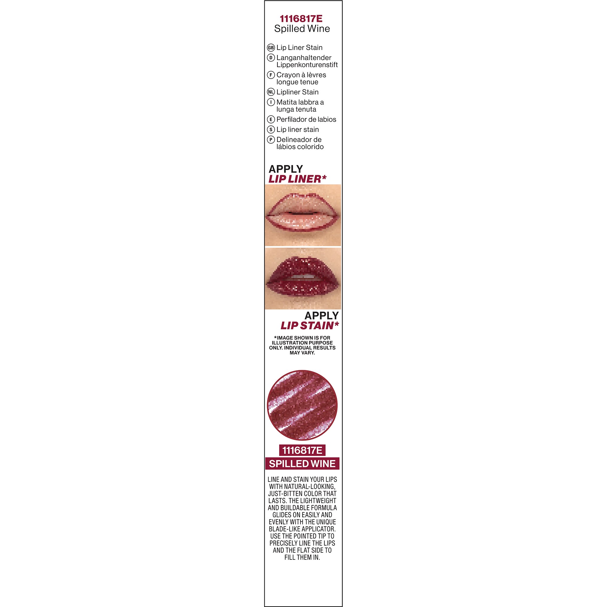 Wet n Wild Perfect Pout Lip Liner Stain Spilled Wine (obrázok 6)