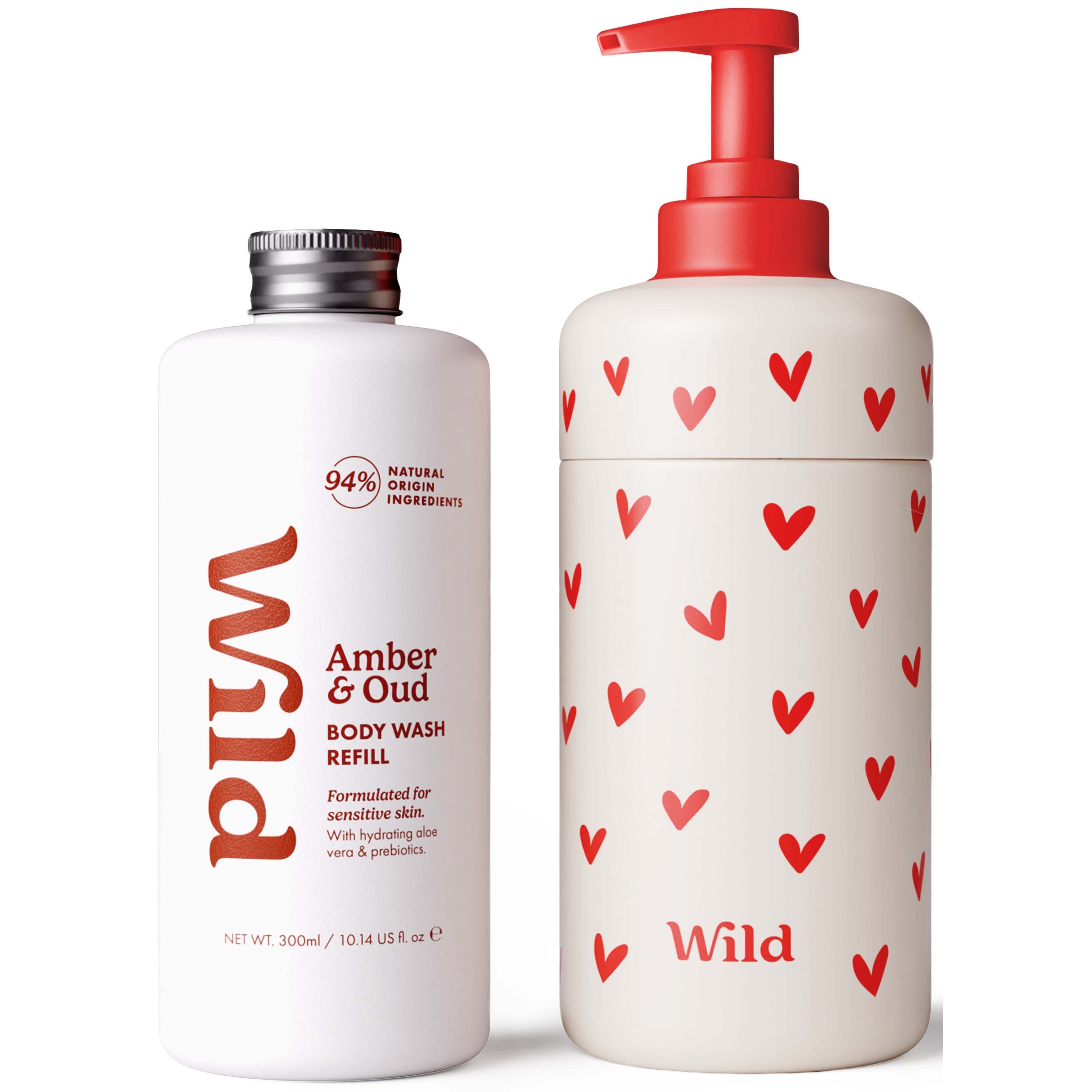 Wild Body Wash Love Heart Case Amber & Oud 300 ml (obrázok 3)