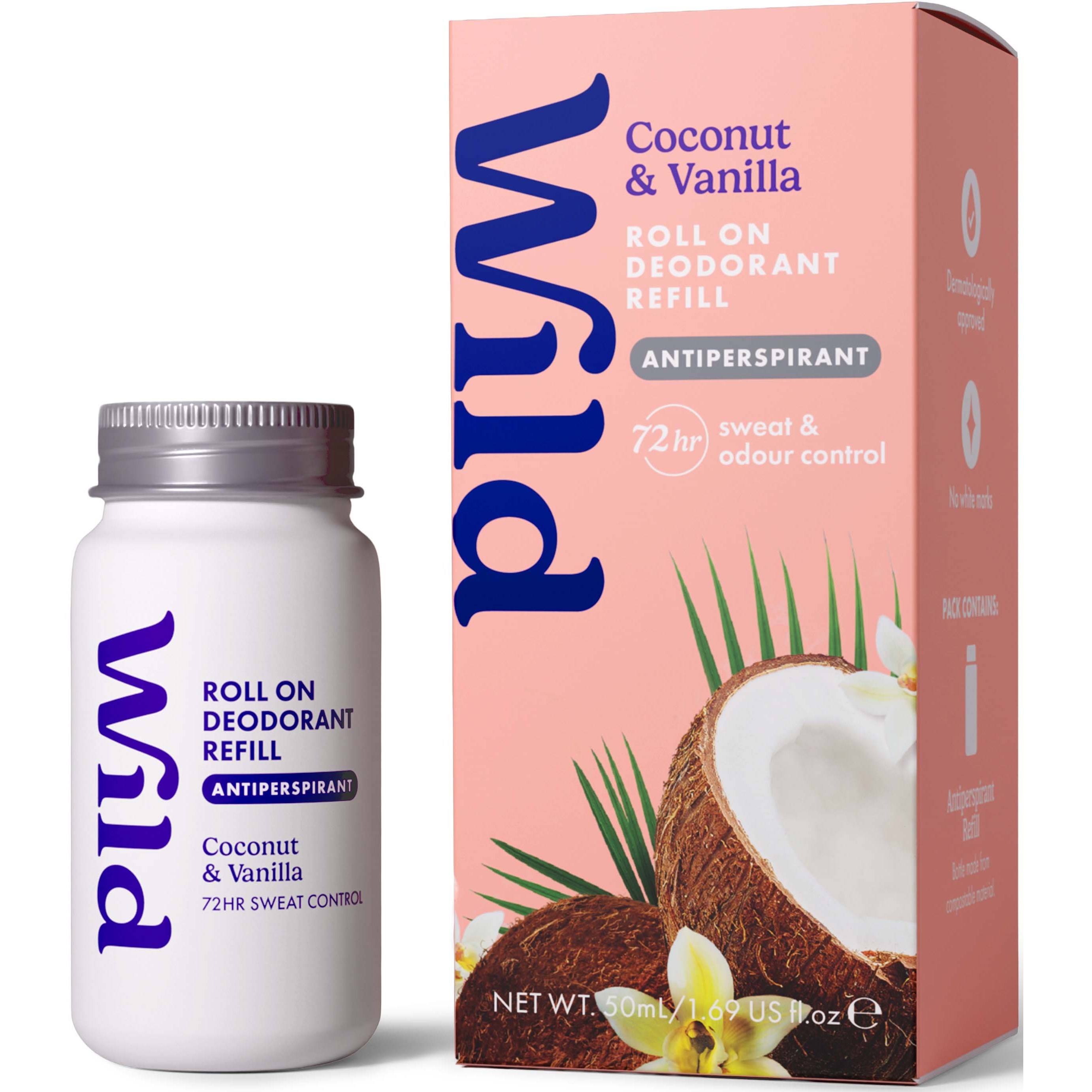 Wild Antiper Roll On Refill Coconut Vanilla 50ml