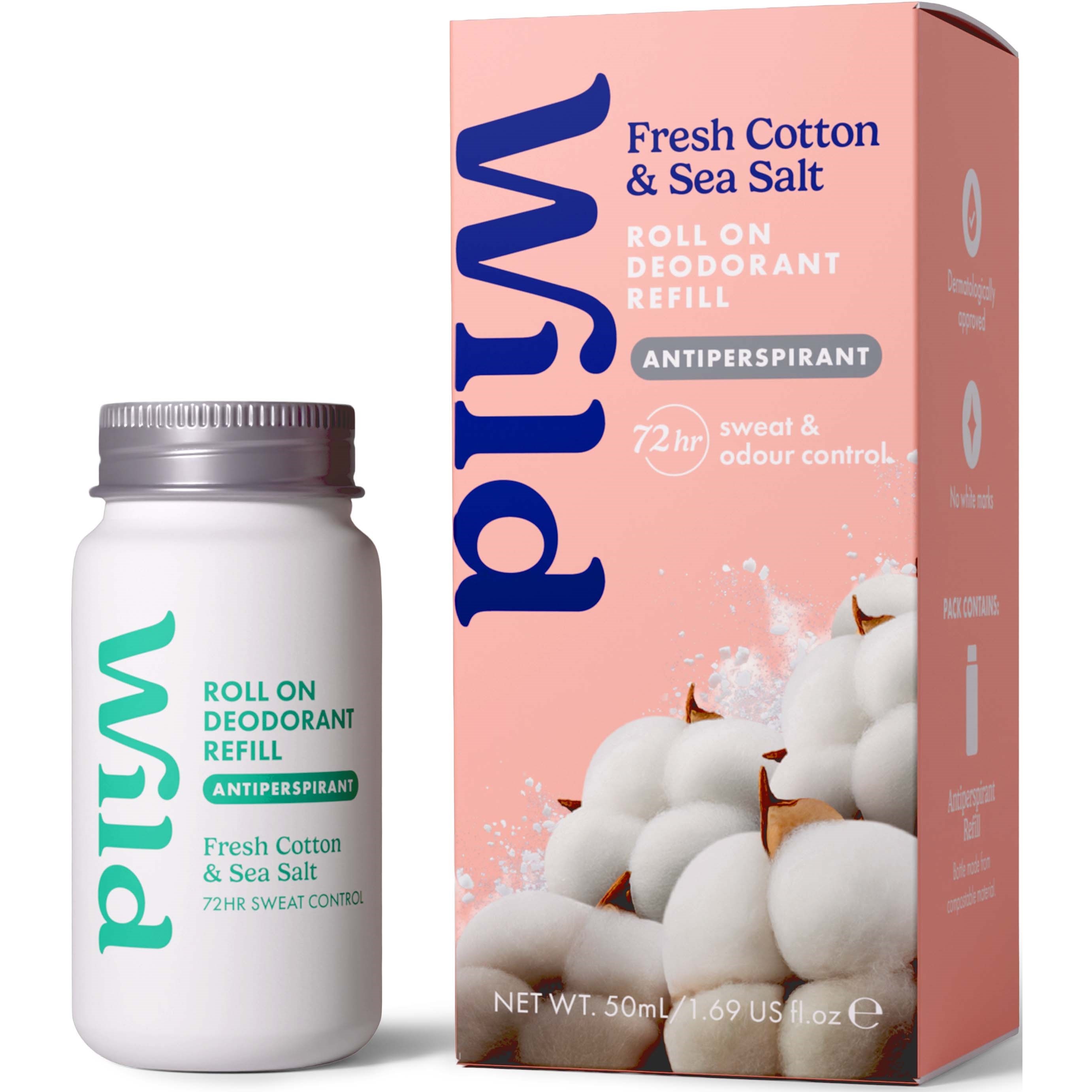 Wild Deo Roll On Refill Fresh Cotton Sea Salt 50 ml